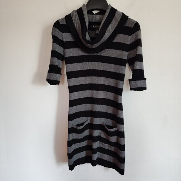 Ladies SZ PM Inc Black/Grey Short-Sleeve Tunic Sweater - Picture 1 of 3